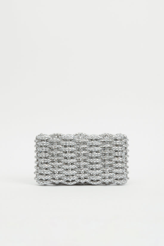 Morgan Woven Rhinestone Clutch