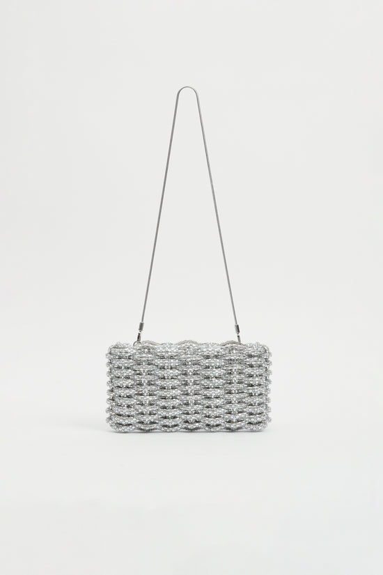 Morgan Woven Rhinestone Clutch