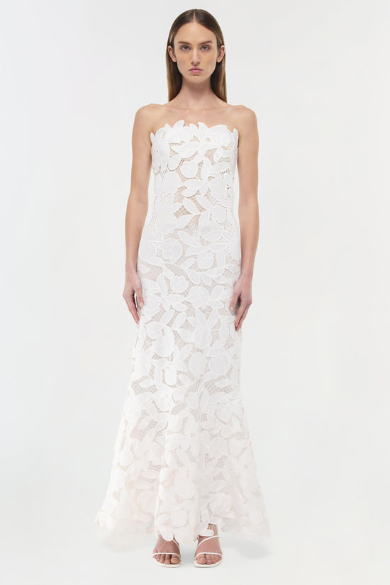 Valletta Strapless Embroidered Dress