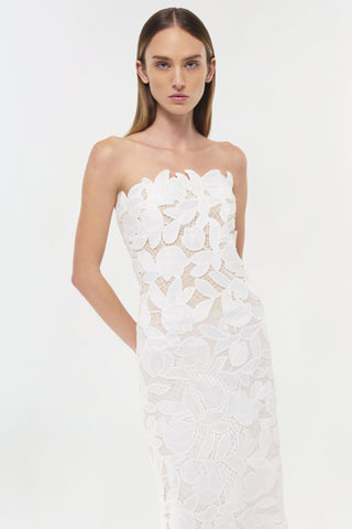 Valletta Strapless Embroidered Dress