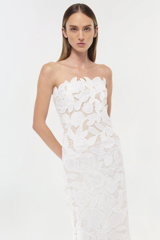 Valletta Strapless Embroidered Dress