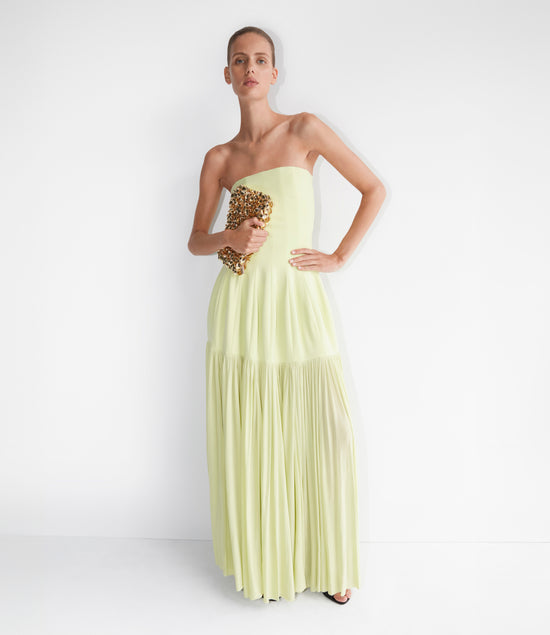 jonathan simkhai scarf embroidered handkerchief bustier dress Augusta Bustier Midi Dress - Ivory