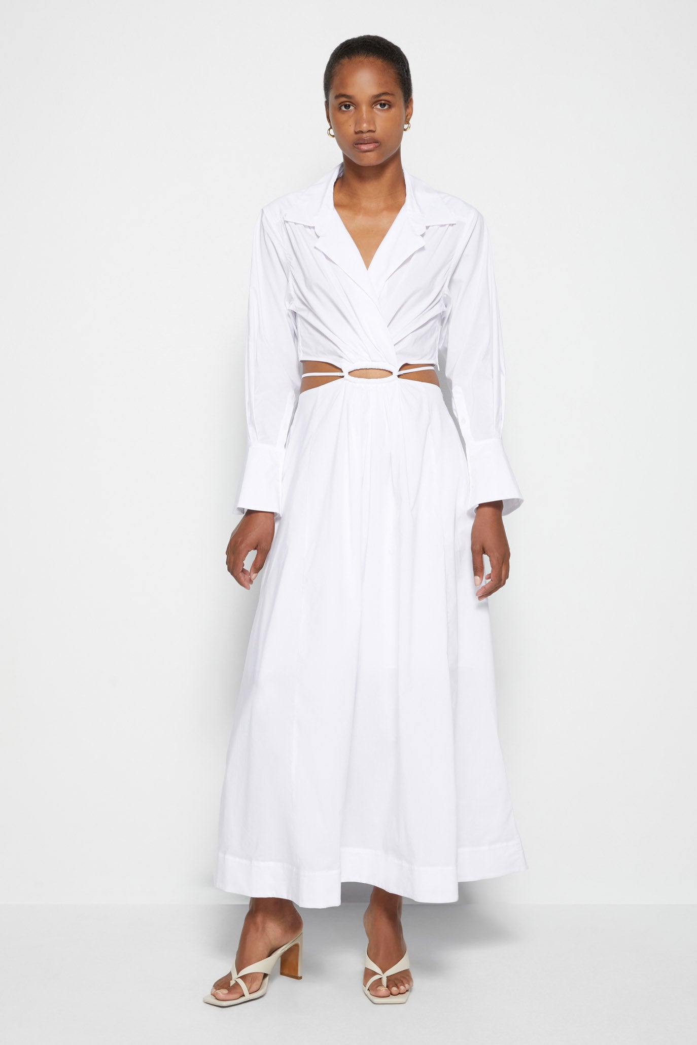 long white shirt dress Signature Alex Midi Shirt Dress - White