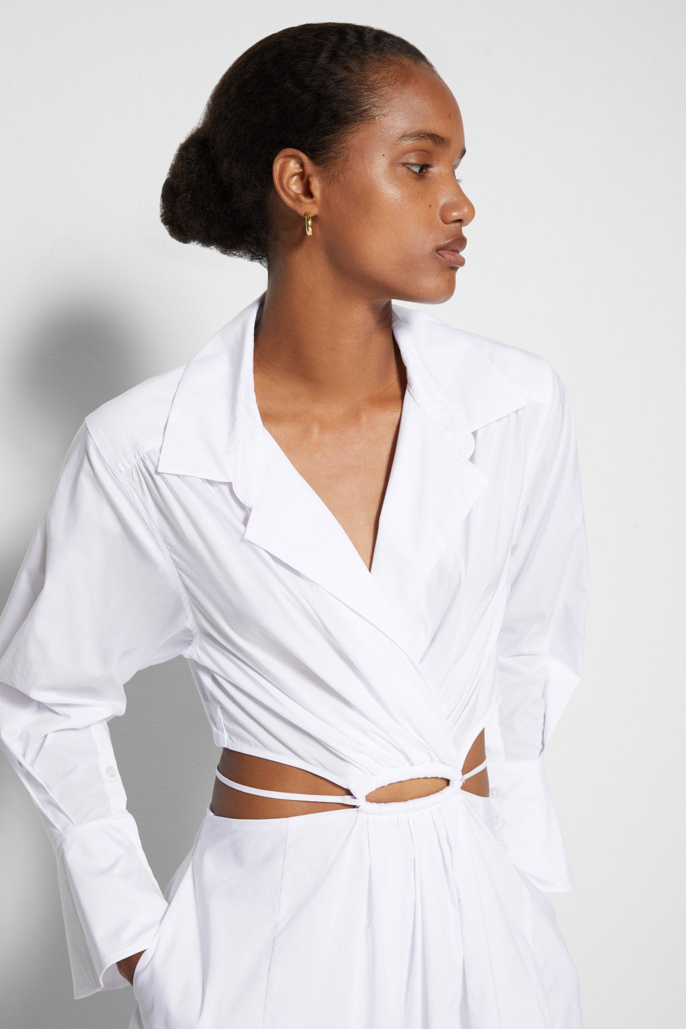 simkhai white dress Signature Alex Midi Shirt Dress - White