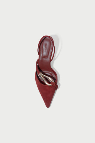 Love Knot Suede Slingback