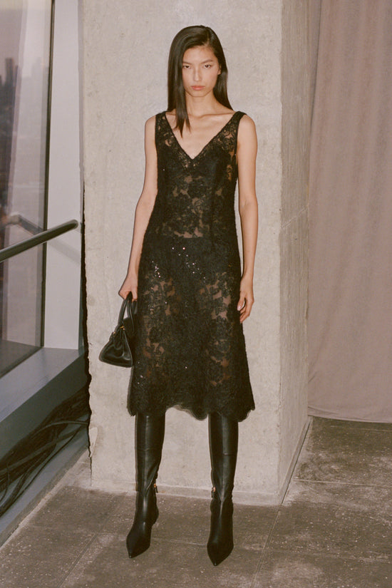 Delphine Sequin Lace Midi Dress