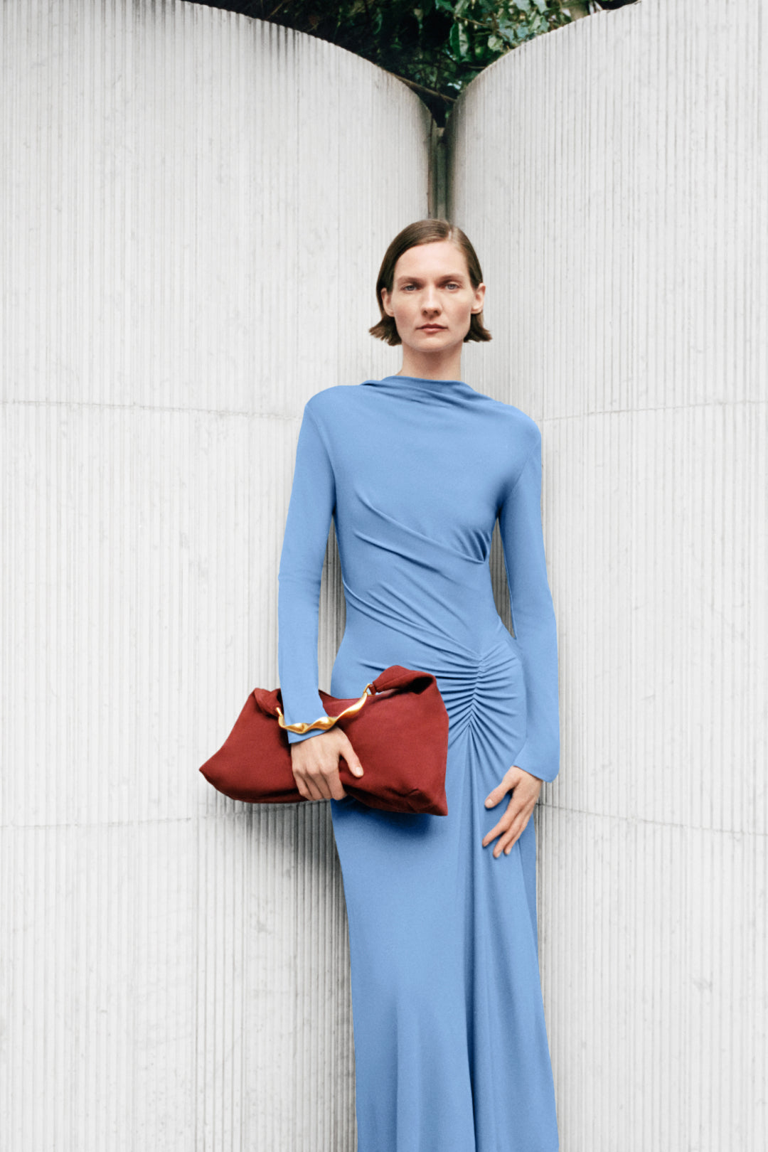 Ferrera Draped Jersey Midi Dress Ferrera Draped Jersey Midi Dress