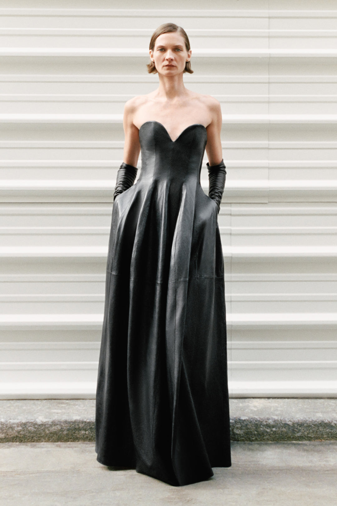 SIMKHAI Women's Carrington Leather Bustier Gown in Black, Size 00 SIMKHAI Women's Carrington Leather Bustier Gown in Black, Size 00
