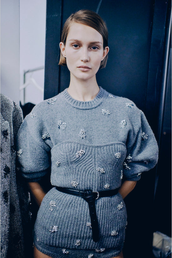 Waverlie Embellished Knit Tube Top