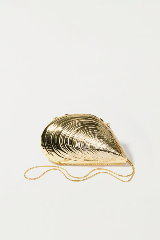 Bridget Metal Oyster Clutch