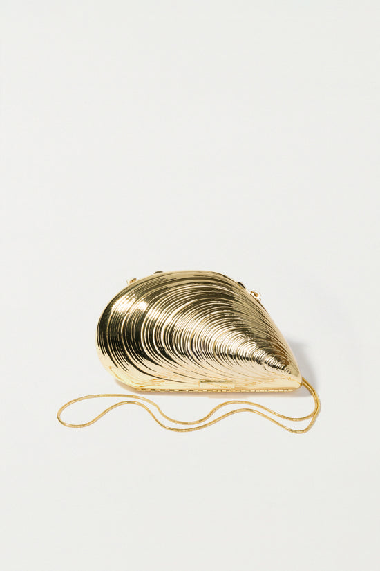 Bridget Metal Oyster Clutch
