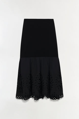 Eveletta Embroidered Knit Midi Skirt