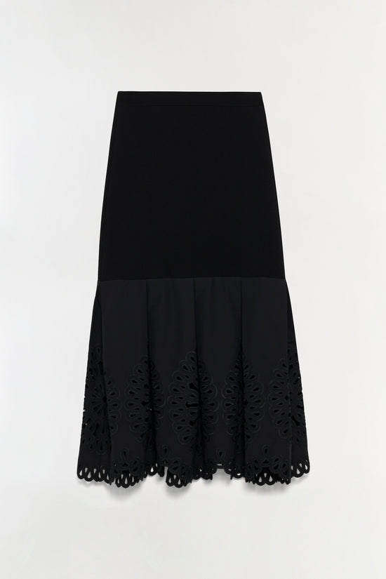 Eveletta Embroidered Knit Midi Skirt