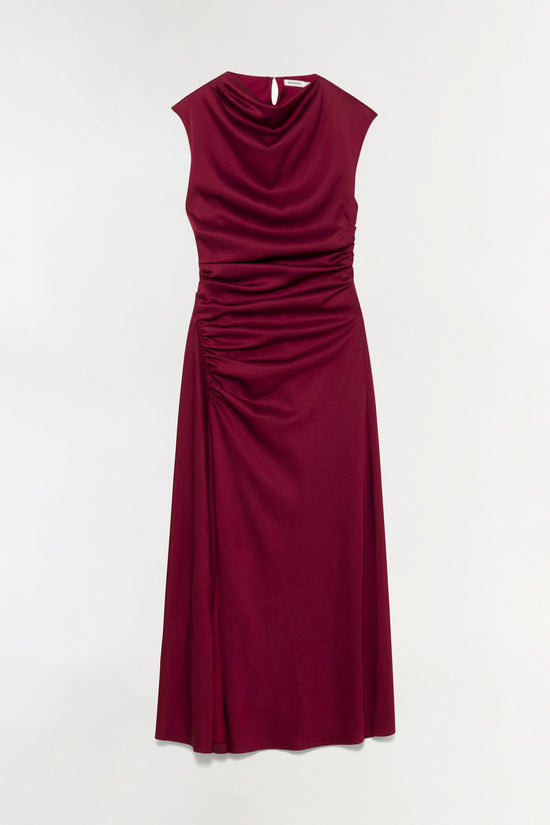 Burke Draped Satin Midi Dress