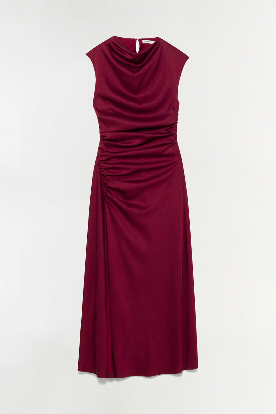 Burke Draped Satin Midi Dress Burke Draped Satin Midi Dress