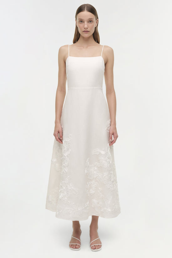 Annabella Soutache Linen Midi Dress