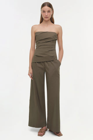 Emerson Ruched Cotton Bustier Top