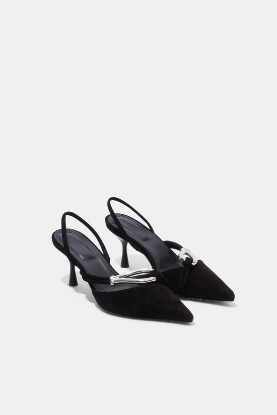 Love Knot Suede Slingback