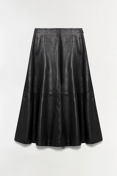 Ryma Leather Midi Skirt
