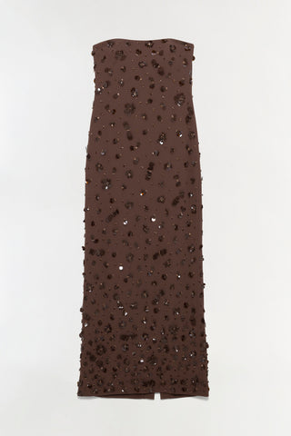 Serafina Strapless Embellished Gown