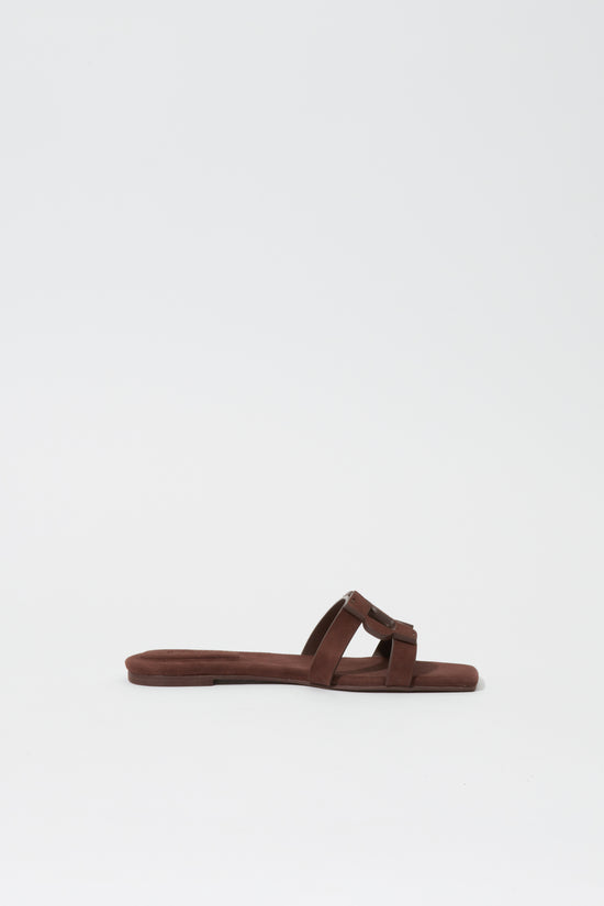 Simkhai Monogram Suede Flat Slide