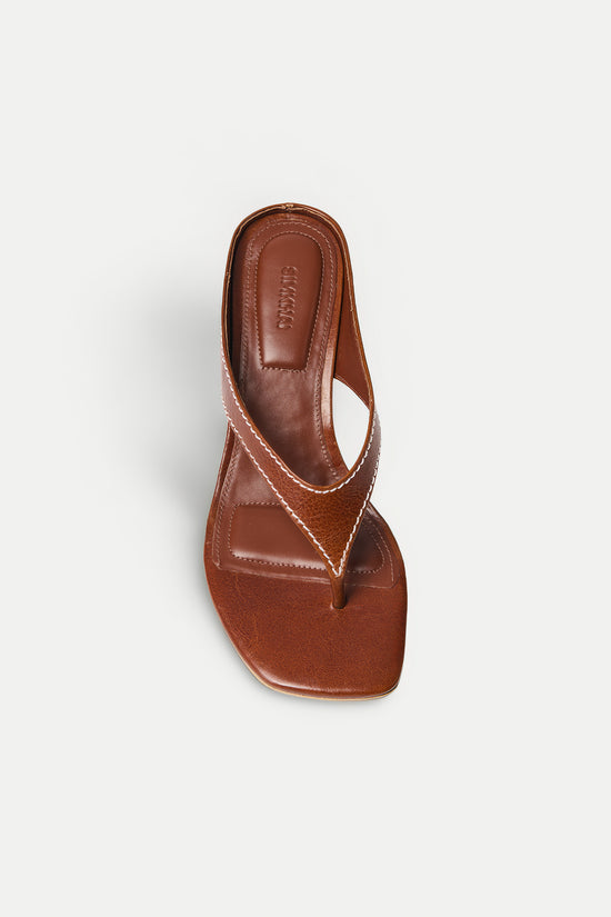 Hazel Leather Thong Wedge