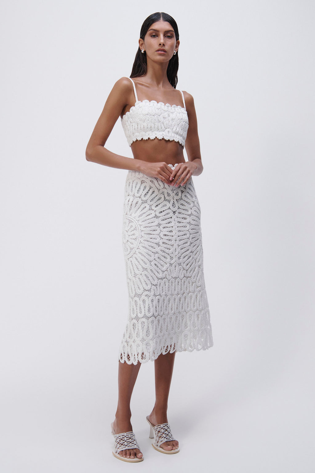 Sally Crochet Midi Skirt