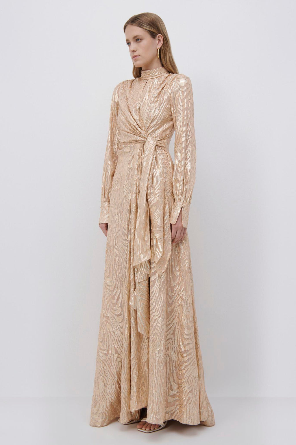 Merren Fil Coupe Wrap Gown
