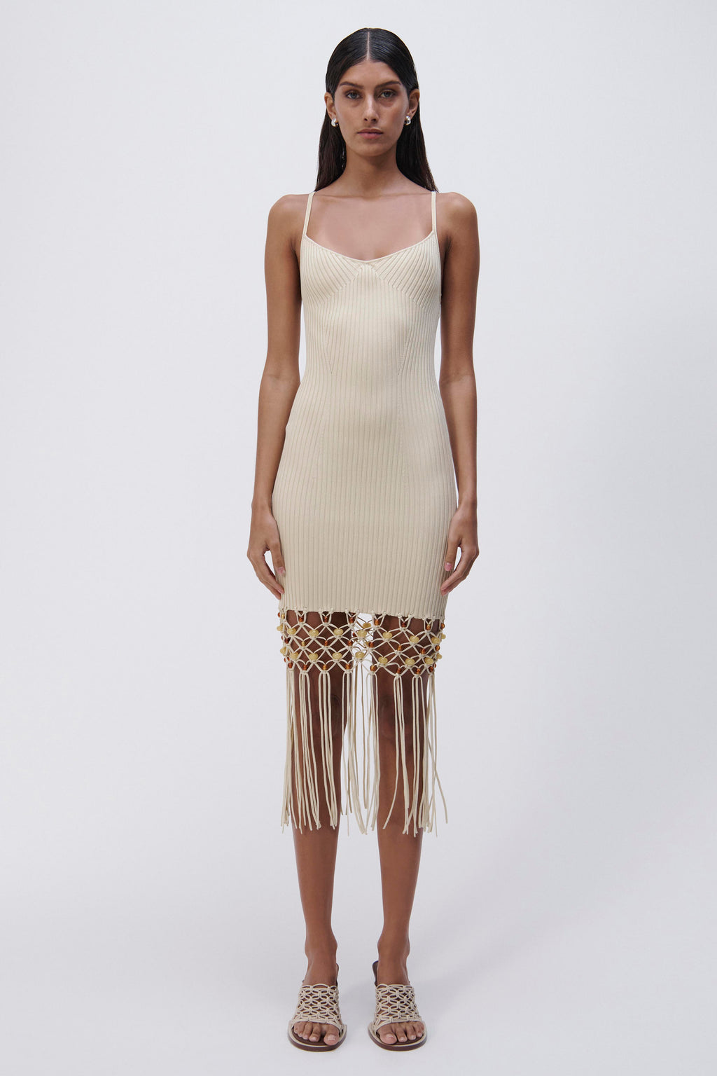 Diana Beaded Macrame Midi Dress