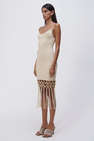 Diana Beaded Macrame Midi Dress - SIMKHAI 