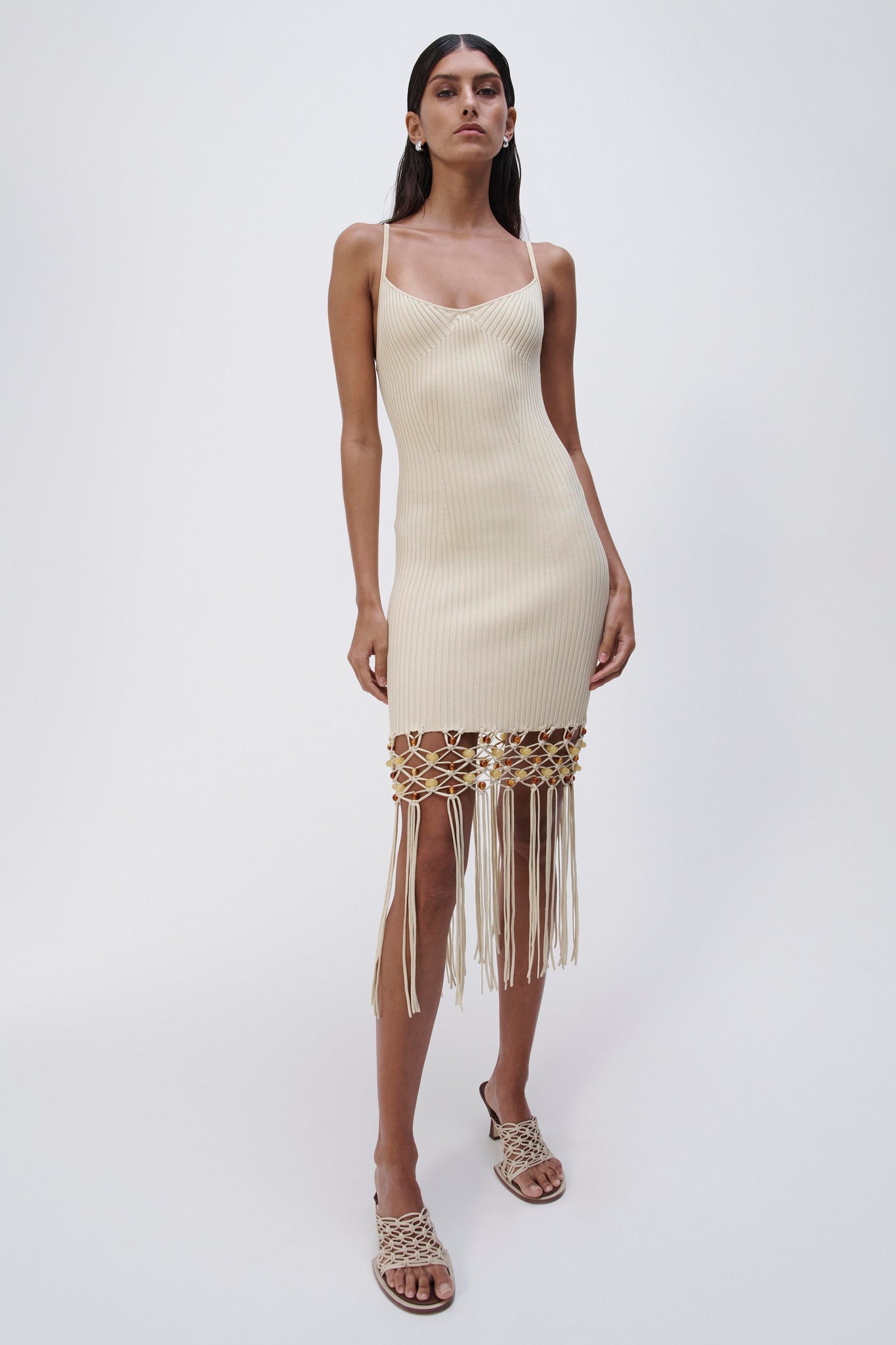 Diana Beaded Macrame Midi Dress