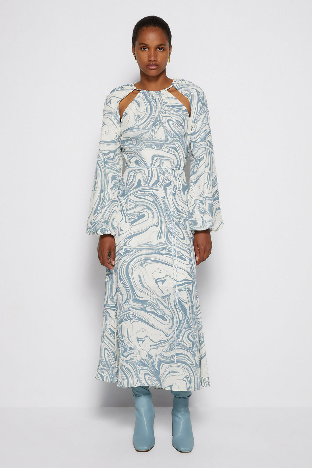 Mellie Marble Print Midi Dress