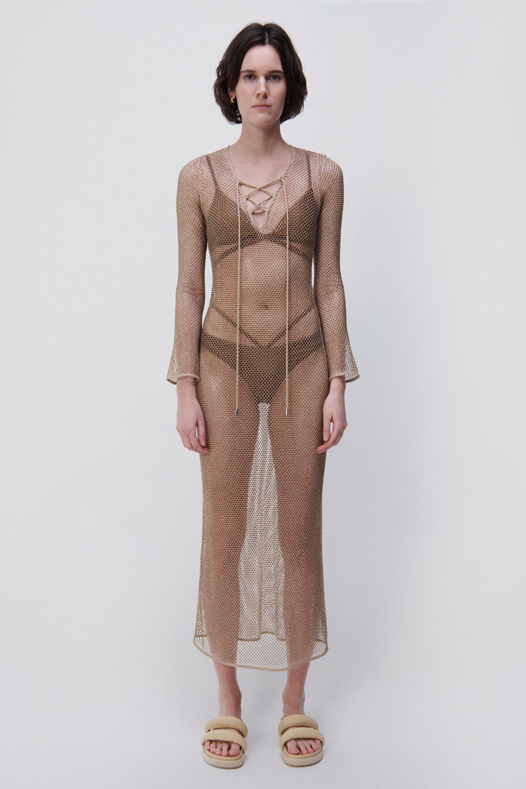 Tate Crystal Mesh Coverup Maxi