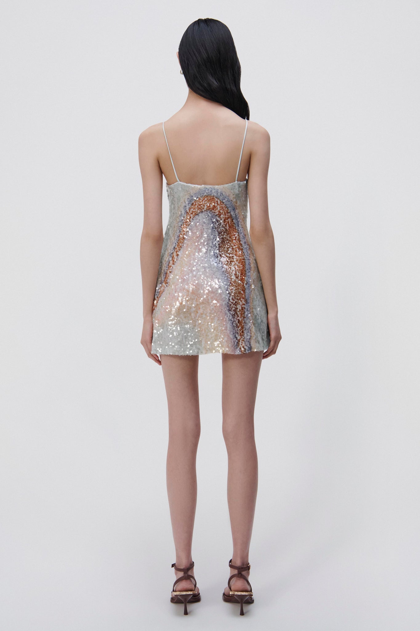 Franky Marble Print Sequin Dress