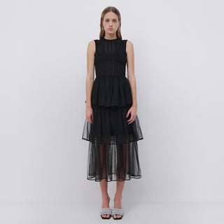 Benton Tulle Plisse Midi Dress - SIMKHAI 