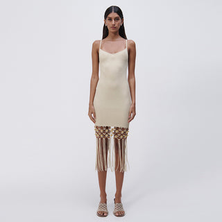 Diana Beaded Macrame Midi Dress - SIMKHAI 