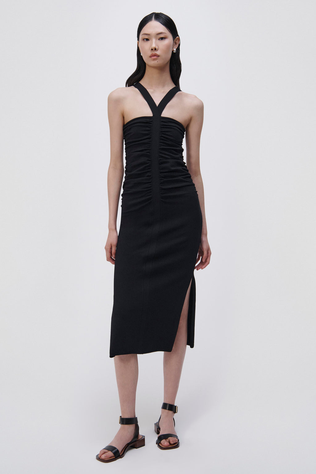 Darya Compact Rib Midi Dress