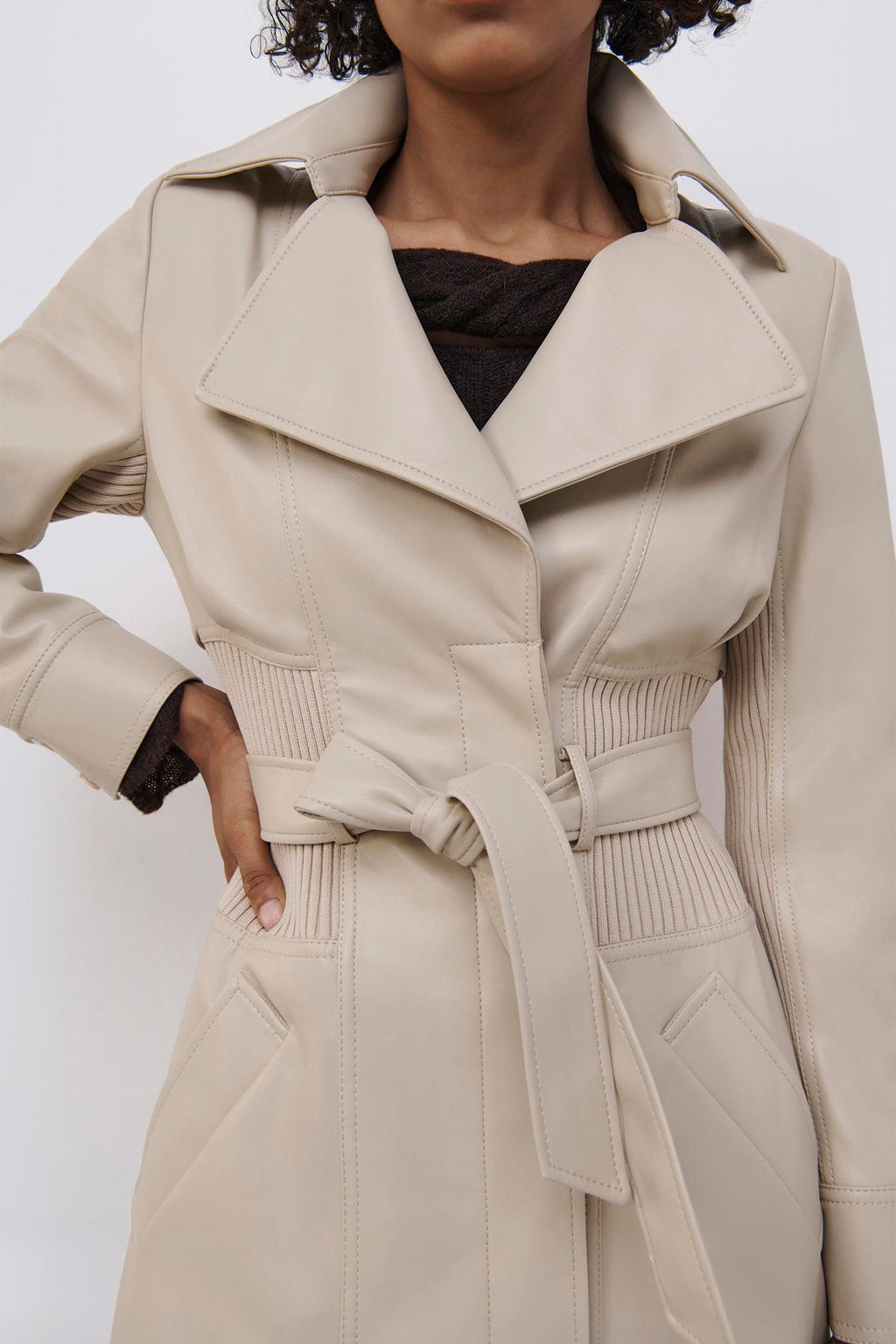 Angelica Vegan Leather Trench