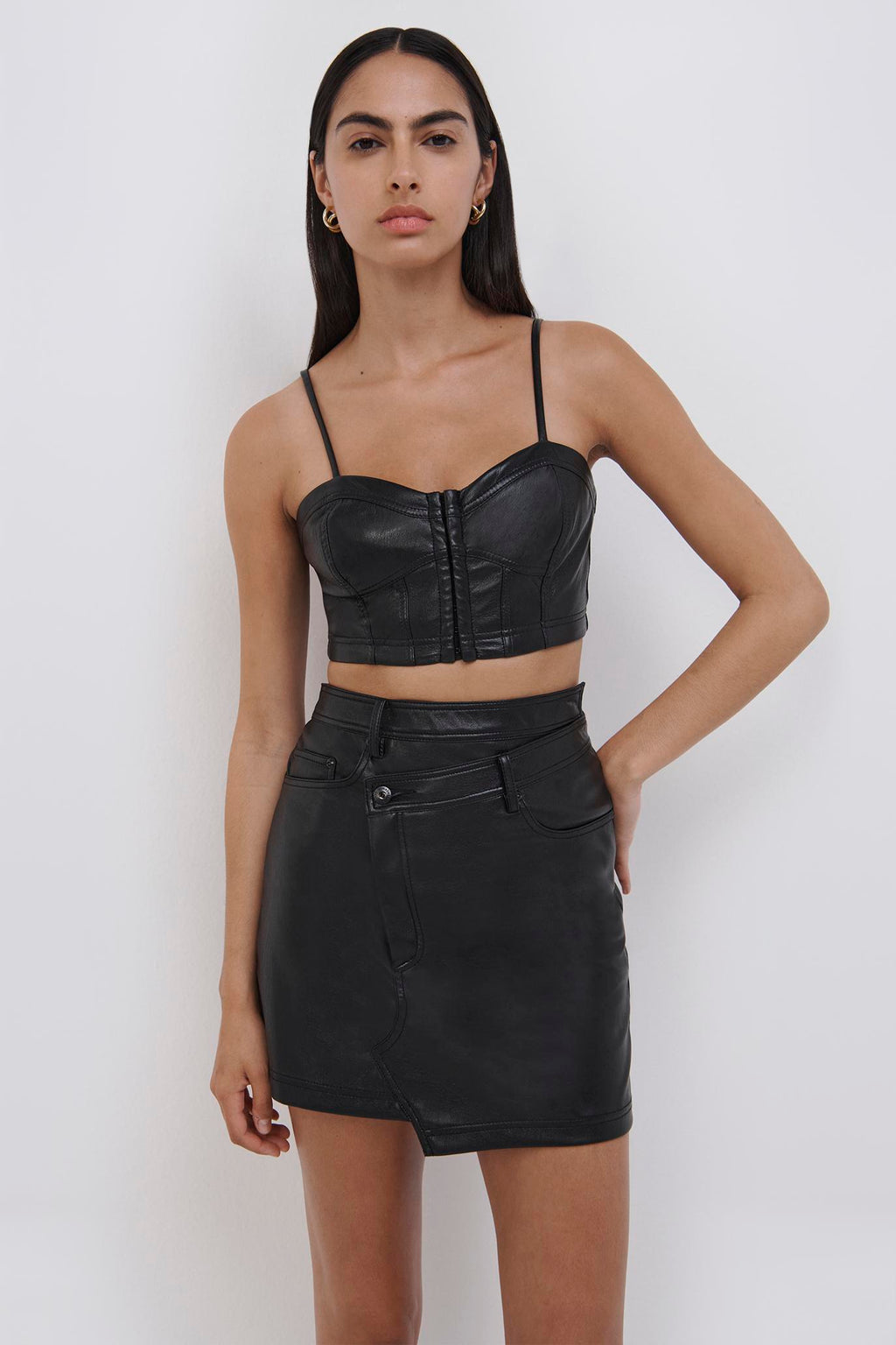 Enzo Vegan Leather Mini Skirt
