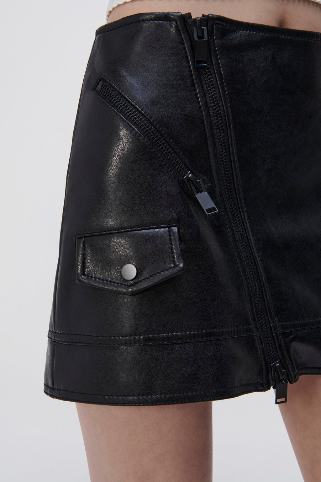 Hannah Vegan Leather Mini Skirt