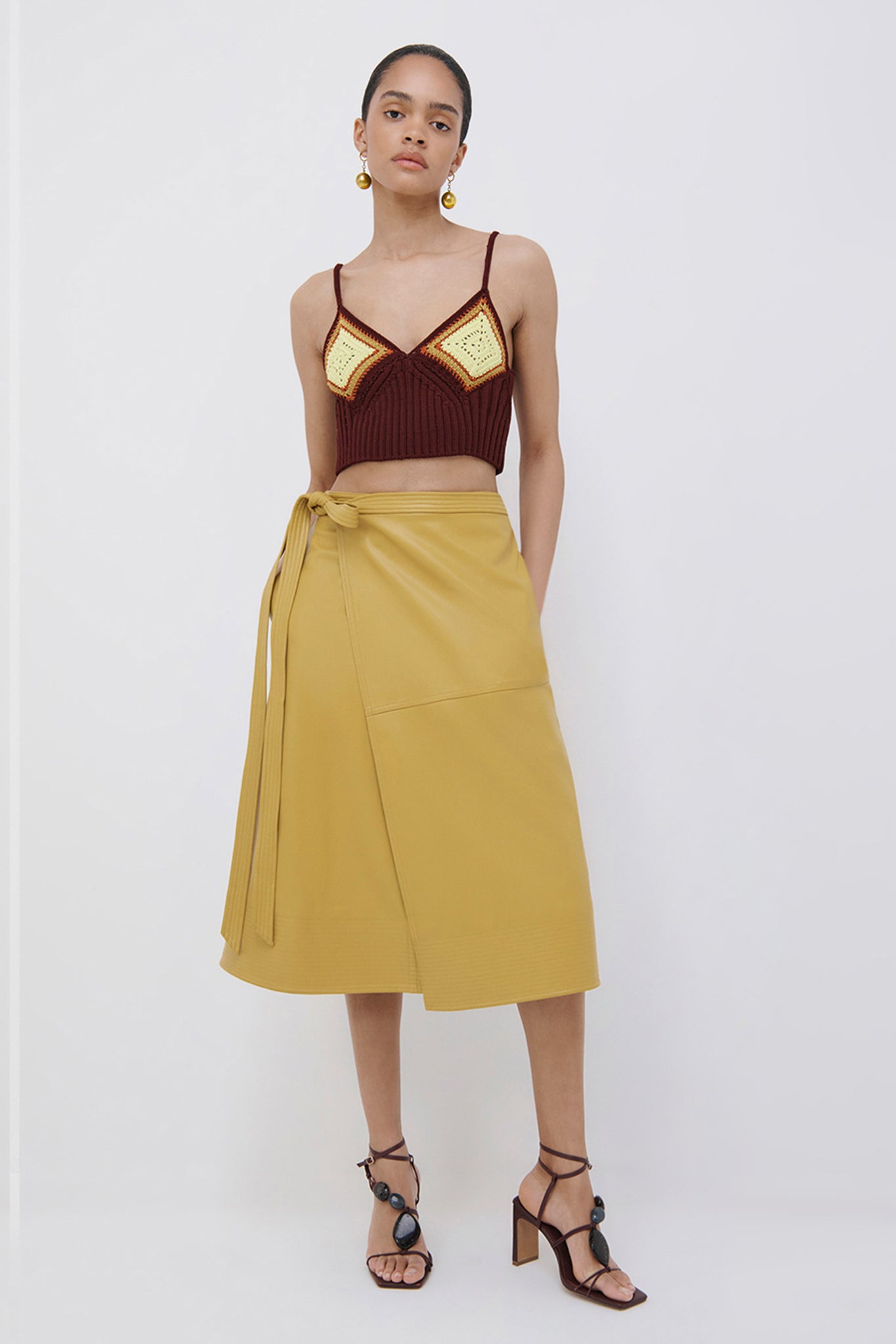 Bia Vegan Leather Wrap Skirt - SIMKHAI 