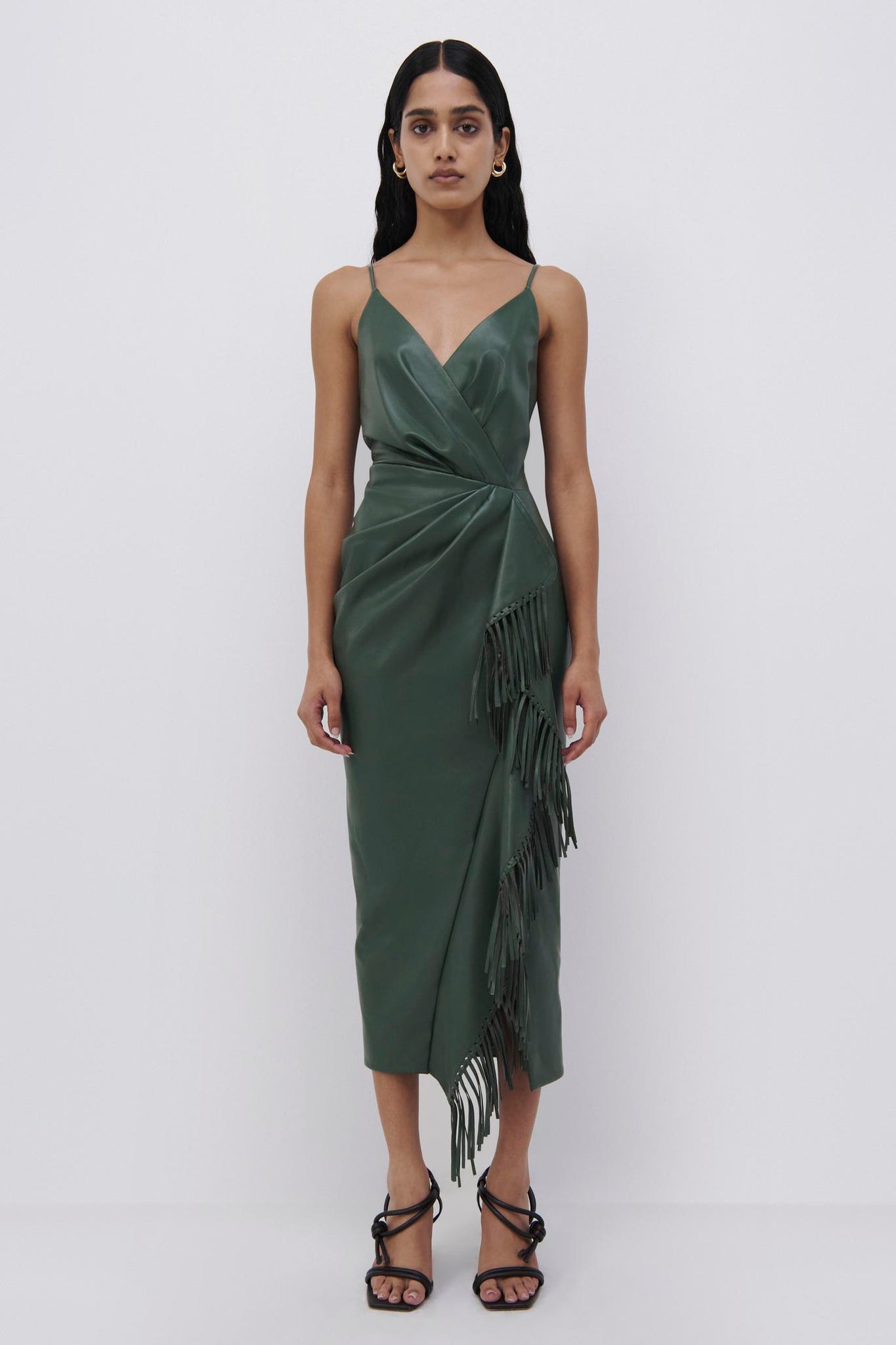Carlee Vegan Leather Midi Dress