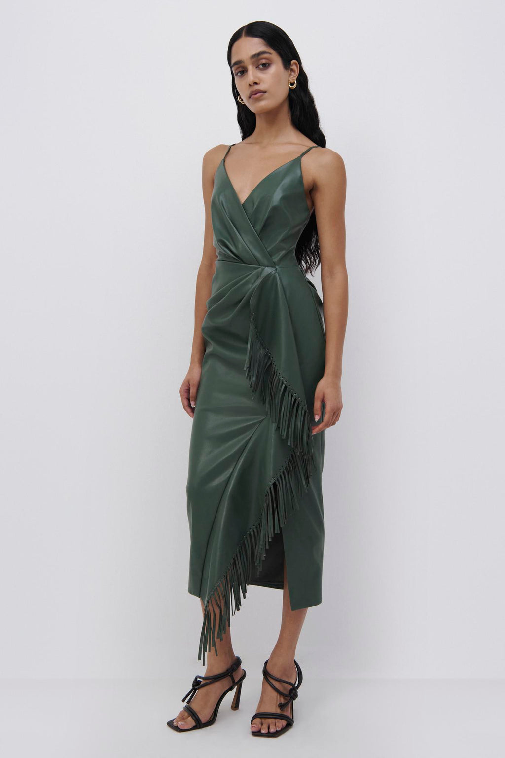 Carlee Vegan Leather Midi Dress