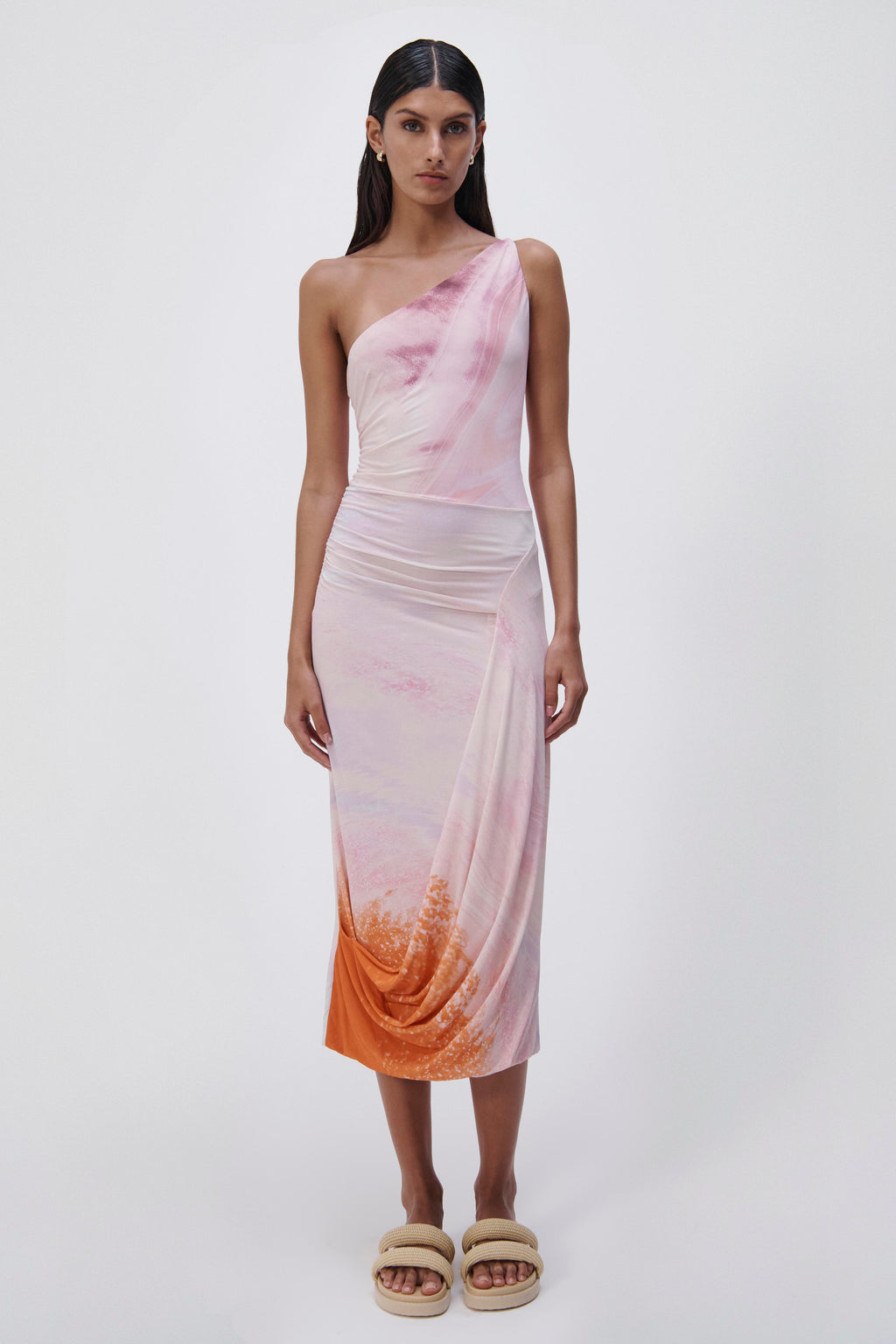 Havana Marble Print Midi Dress