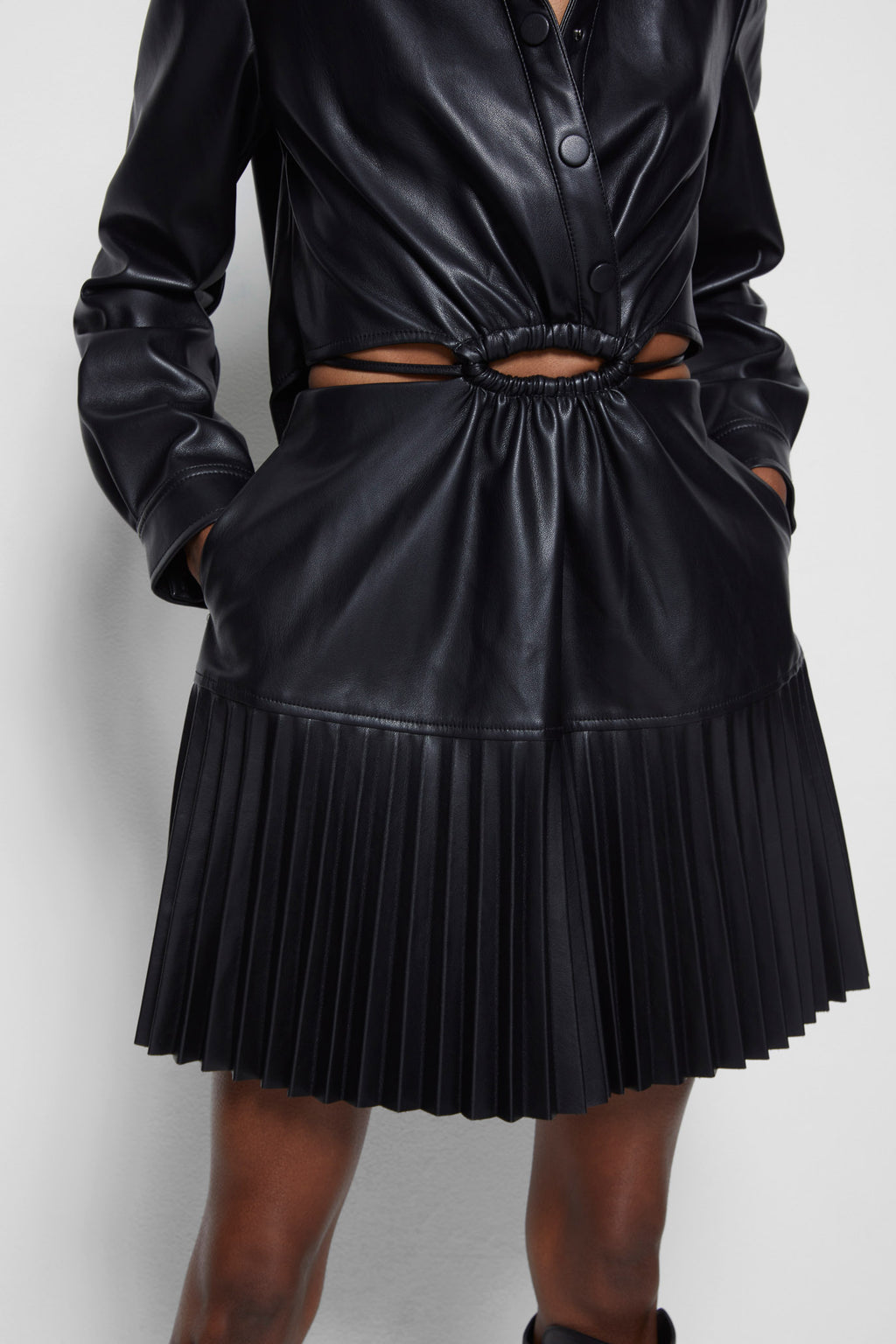 Cindy Vegan Leather Mini Dress