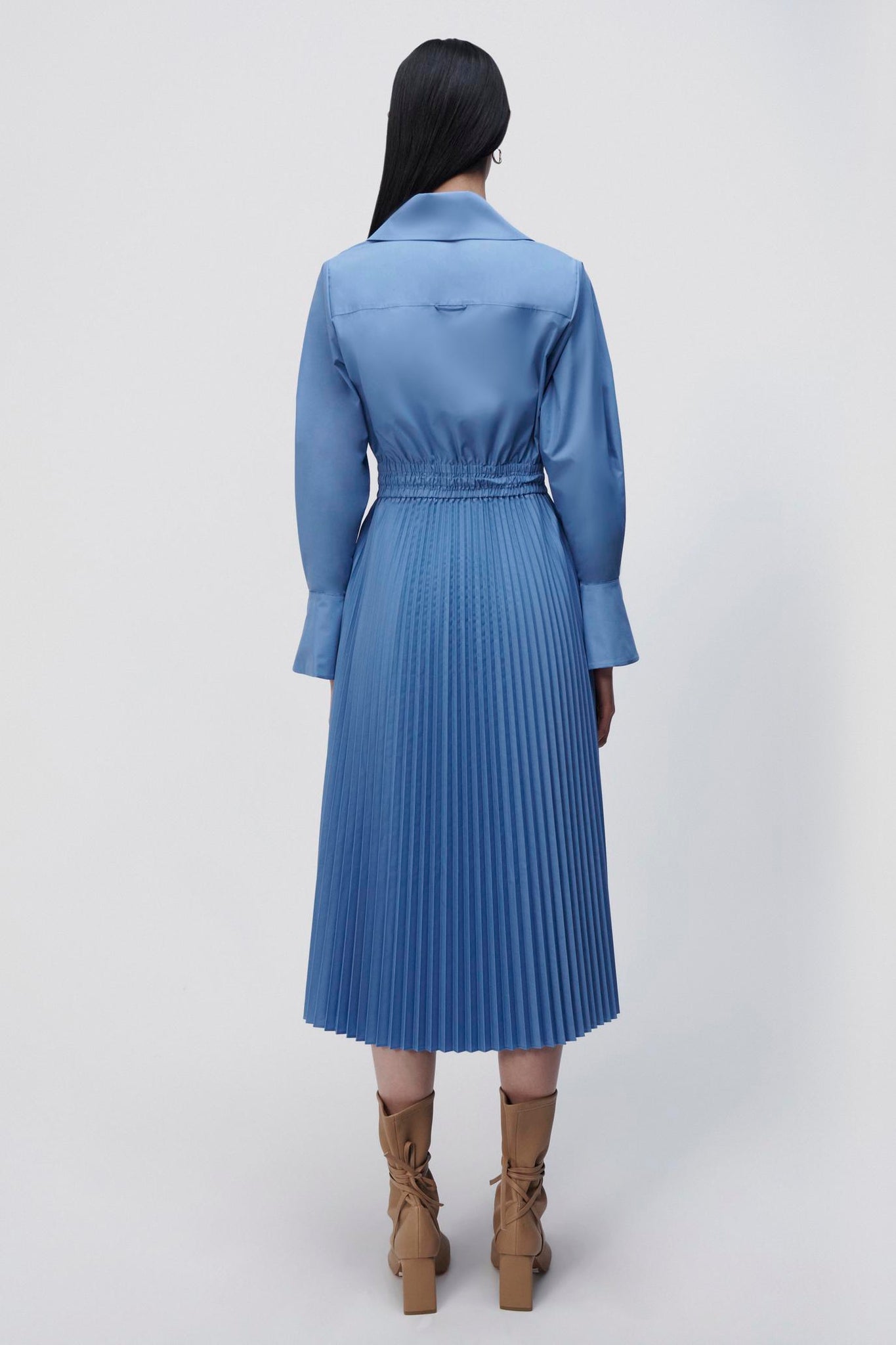 Elka Pleated Poplin Shirt Dress