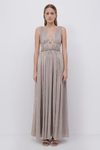 Plisse Lame Goddess Gown - SIMKHAI 