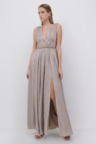 Plisse Lame Goddess Gown - SIMKHAI 