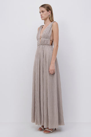 Plisse Lame Goddess Gown - SIMKHAI 