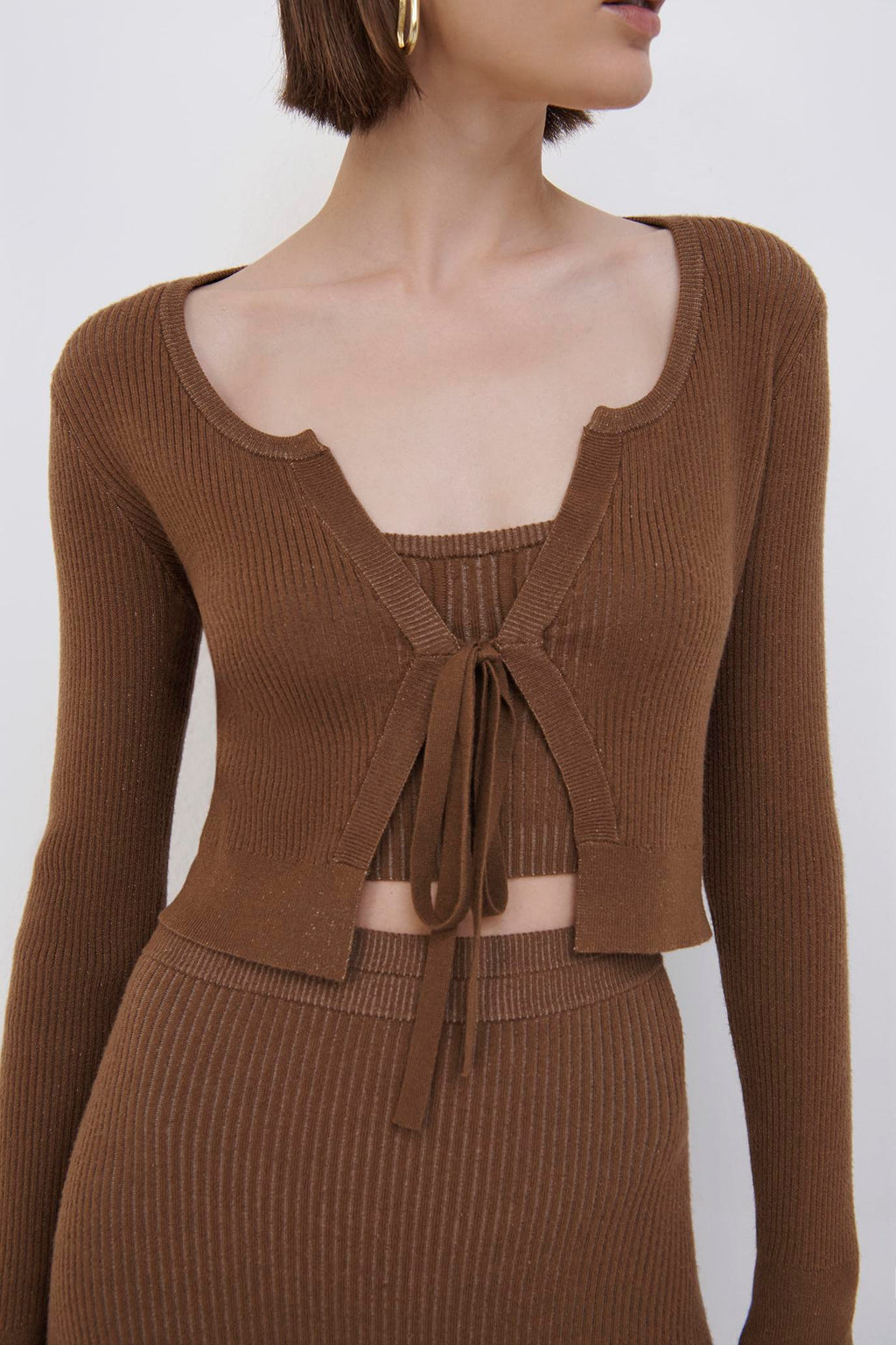 Shelby Recycled Rib Tie Front Cardigan